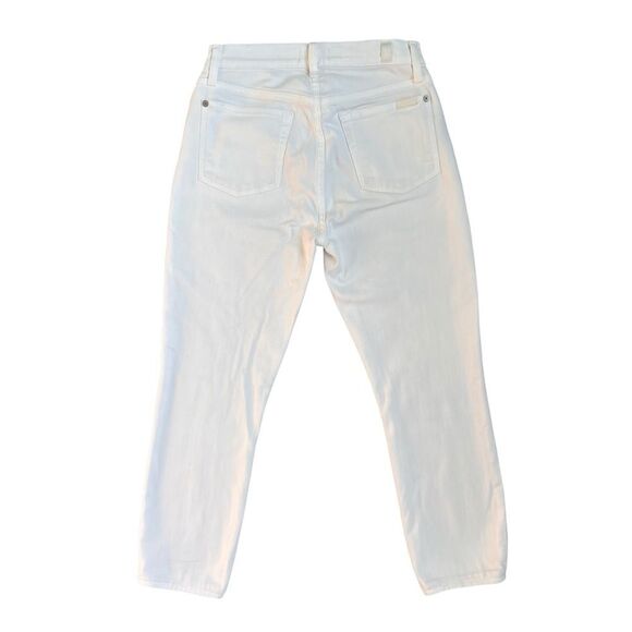 7 For All Mankind Josefina White High-Rise Slim Jeans Size 24 - Picture 3 of 8